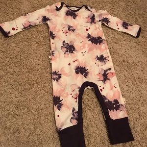 Burt’s bees one piece romper with ruffle bottom